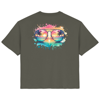 Tropical Sunset Glasses - Ladies Organic Shirt