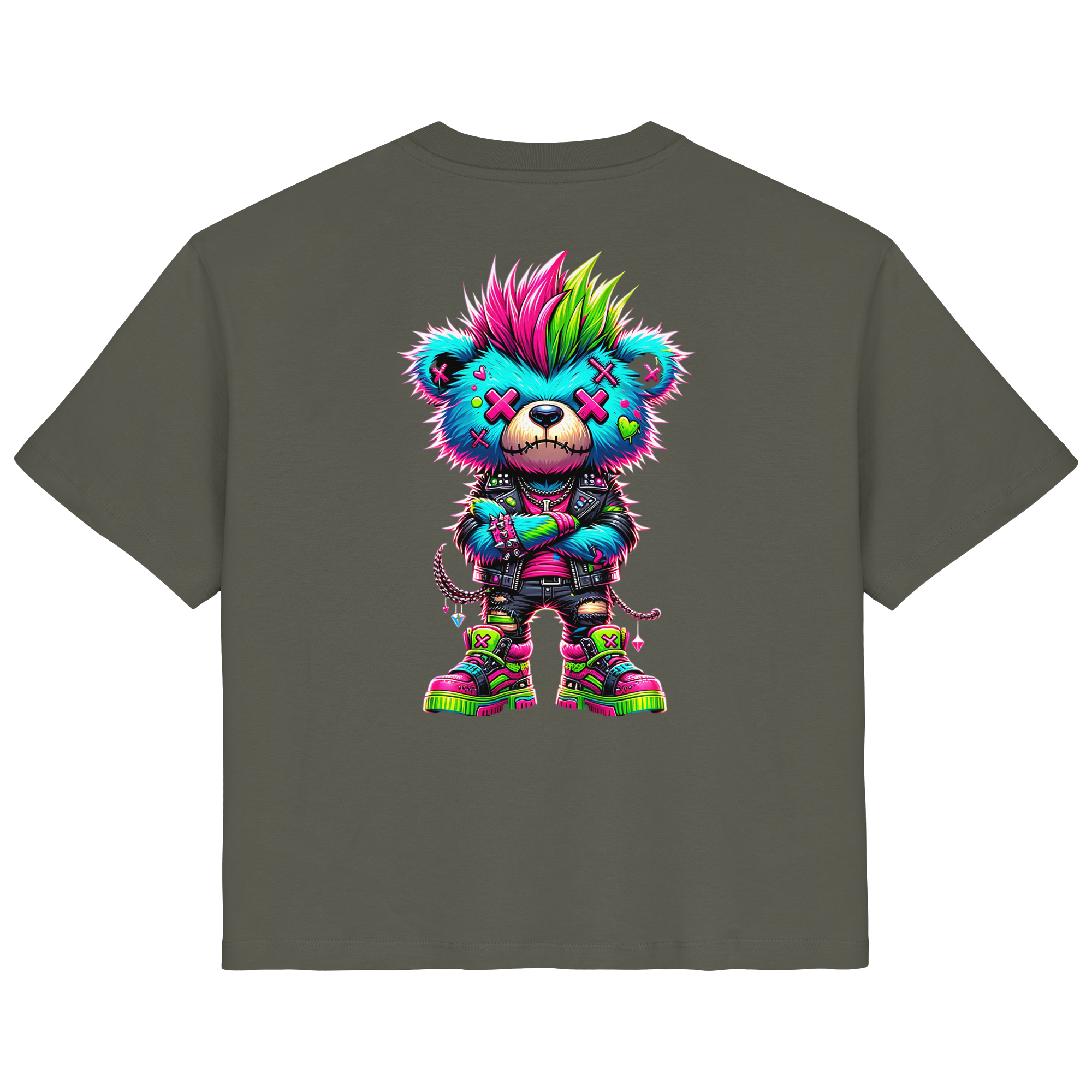 Punk Neon Teddy - Ladies Organic Shirt