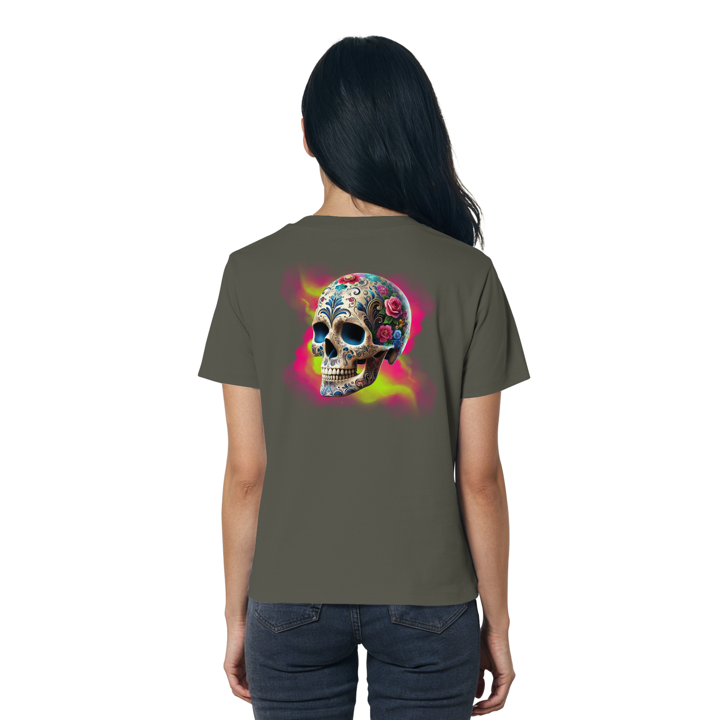 Floral Skull - Ladies Organic Shirt