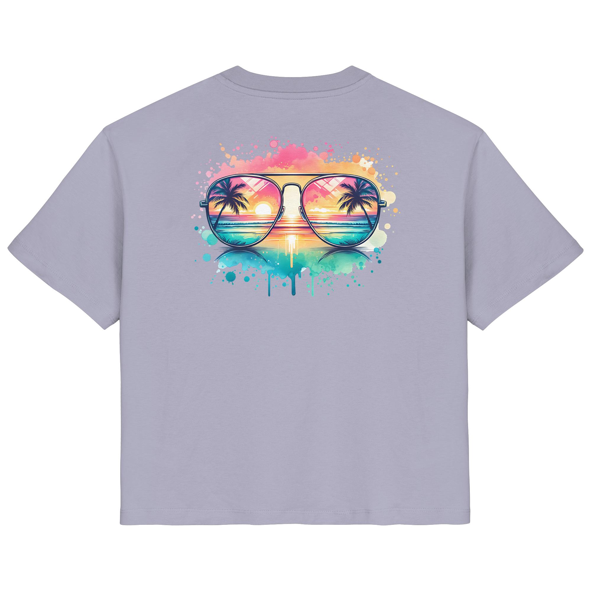 Tropical Sunset Glasses - Ladies Organic Shirt