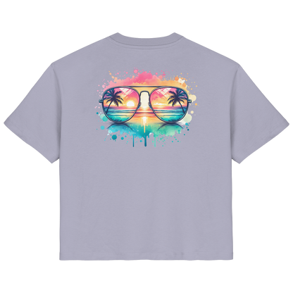Tropical Sunset Glasses - Ladies Organic Shirt