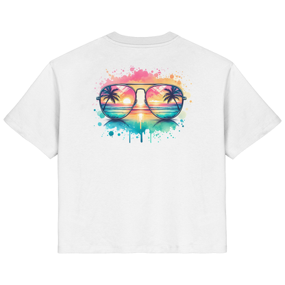 Tropical Sunset Glasses - Ladies Organic Shirt