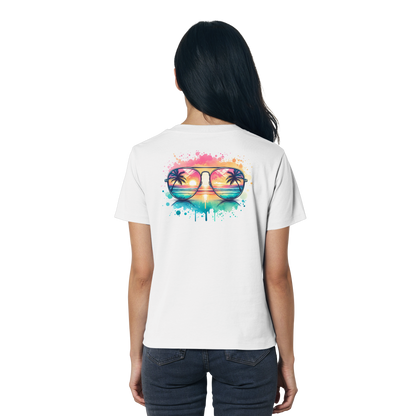 Tropical Sunset Glasses - Ladies Organic Shirt