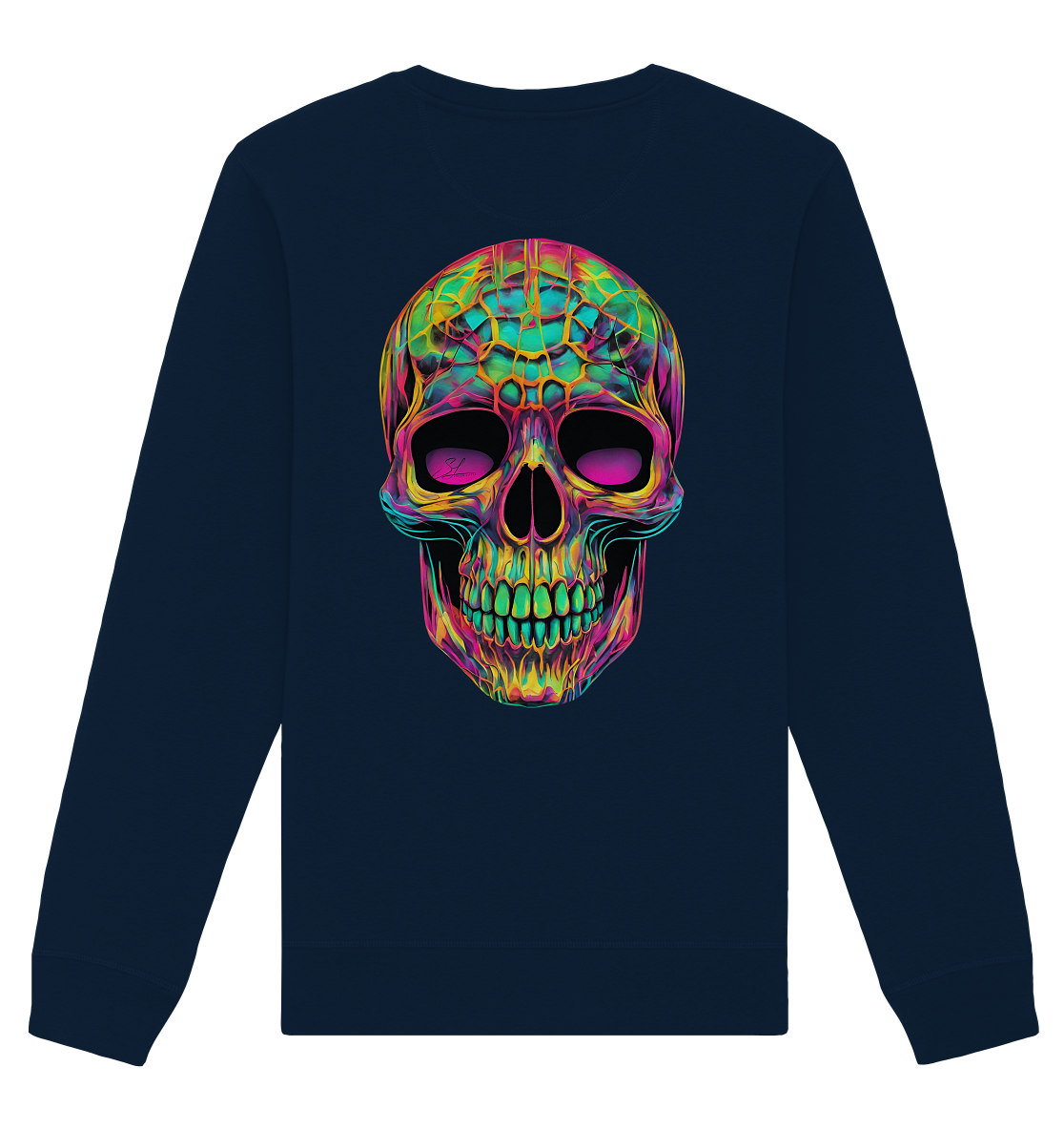 Sweat-shirt unisexe bio motif crâne psychédélique
