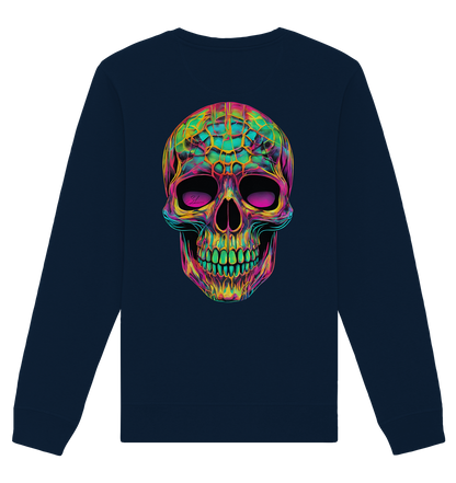 Sweat-shirt unisexe bio motif crâne psychédélique