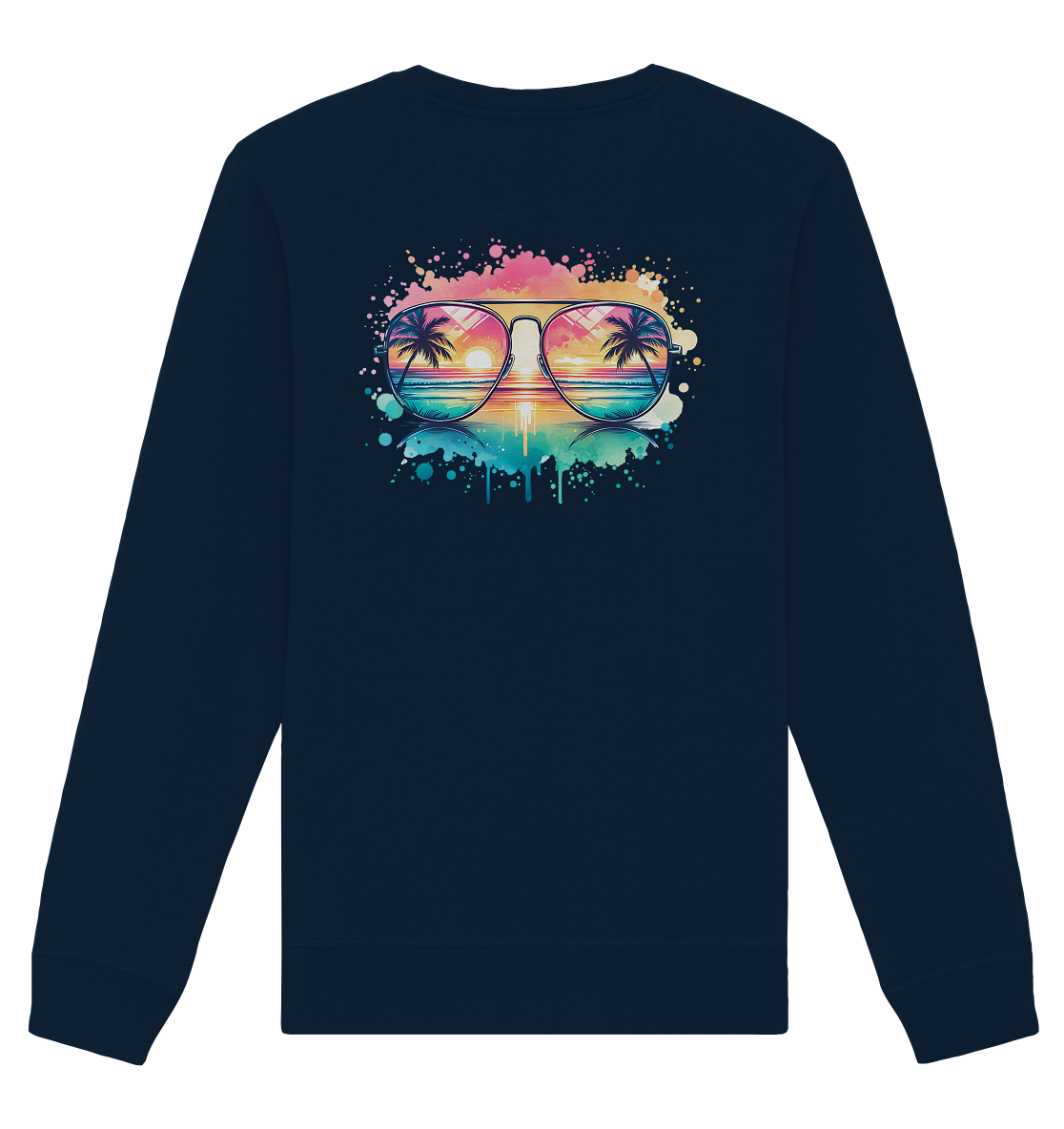 Tropical Sunset Glasses - Organic Unisex Sweatshirt