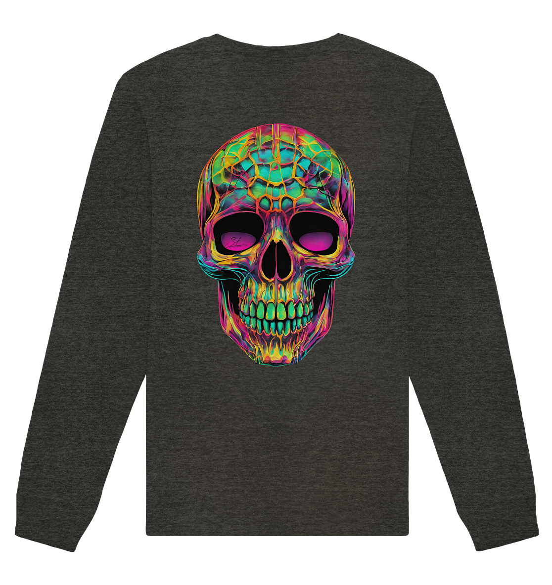 Sweat-shirt unisexe bio motif crâne psychédélique