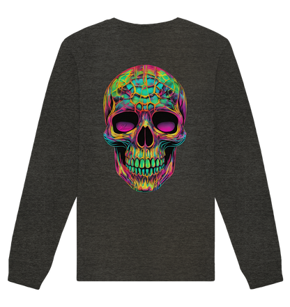Sweat-shirt unisexe bio motif crâne psychédélique