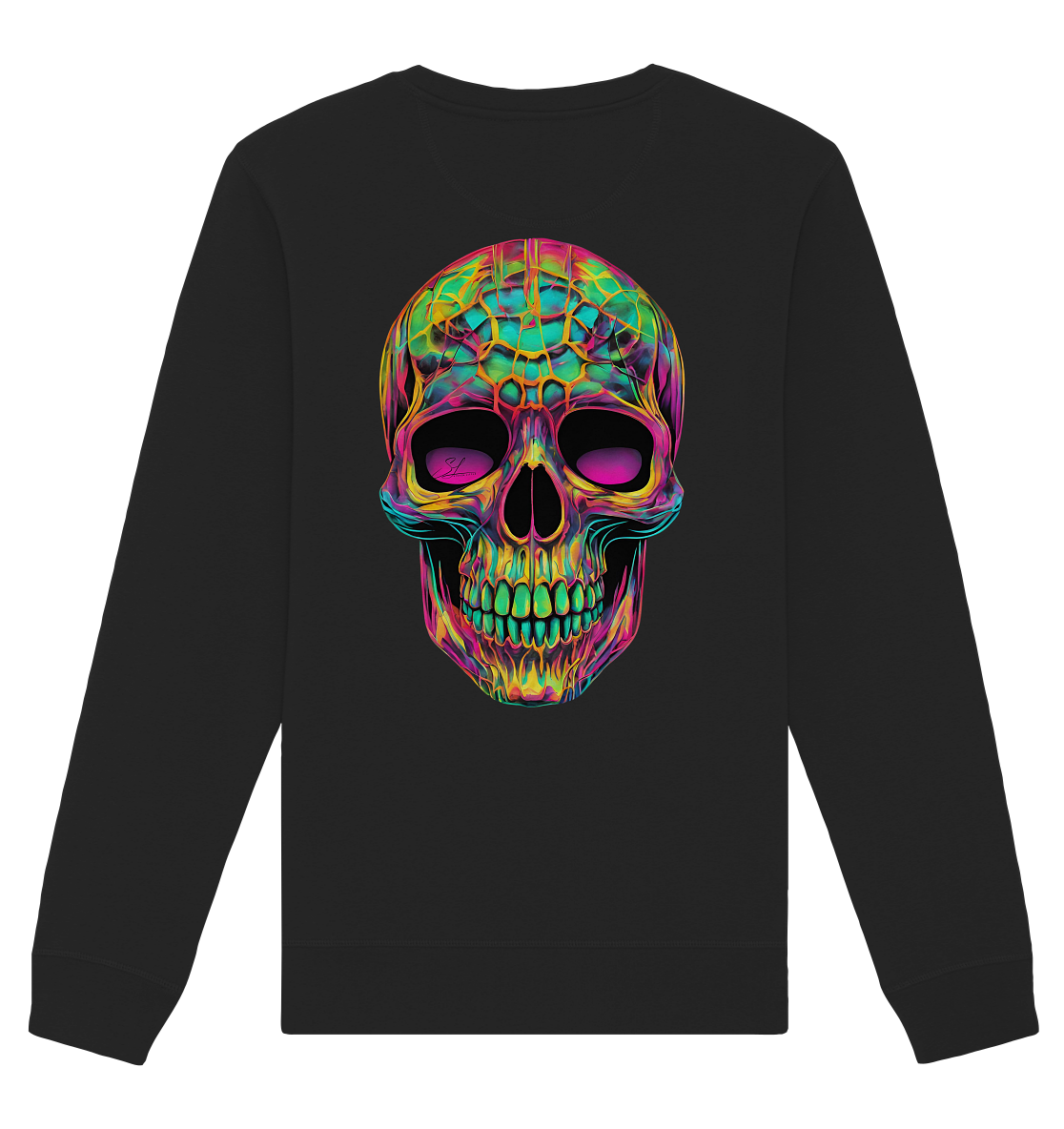 Sweat-shirt unisexe bio motif crâne psychédélique