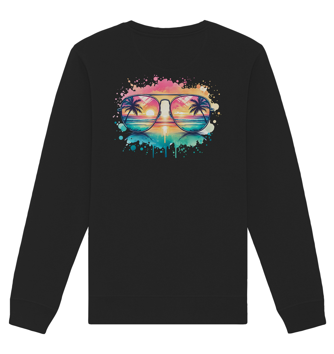 Tropical Sunset Glasses - Organic Unisex Sweatshirt