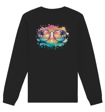 Tropical Sunset Glasses - Organic Unisex Sweatshirt