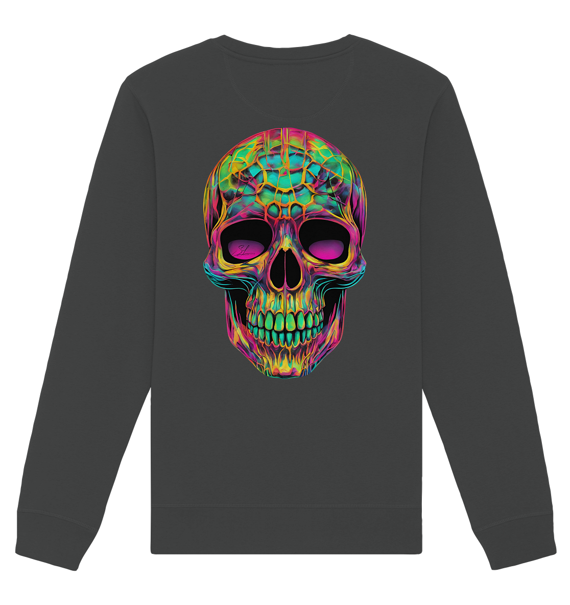 Sweat-shirt unisexe bio motif crâne psychédélique