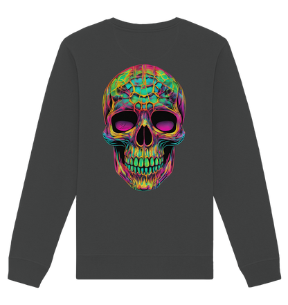 Sweat-shirt unisexe bio motif crâne psychédélique