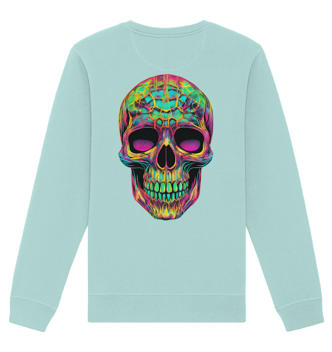 Sweat-shirt unisexe bio motif crâne psychédélique