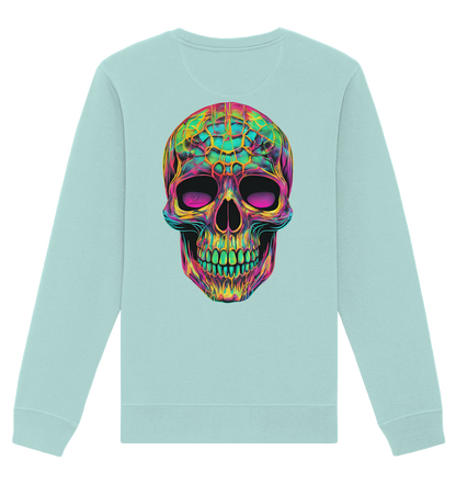 Sweat-shirt unisexe bio motif crâne psychédélique