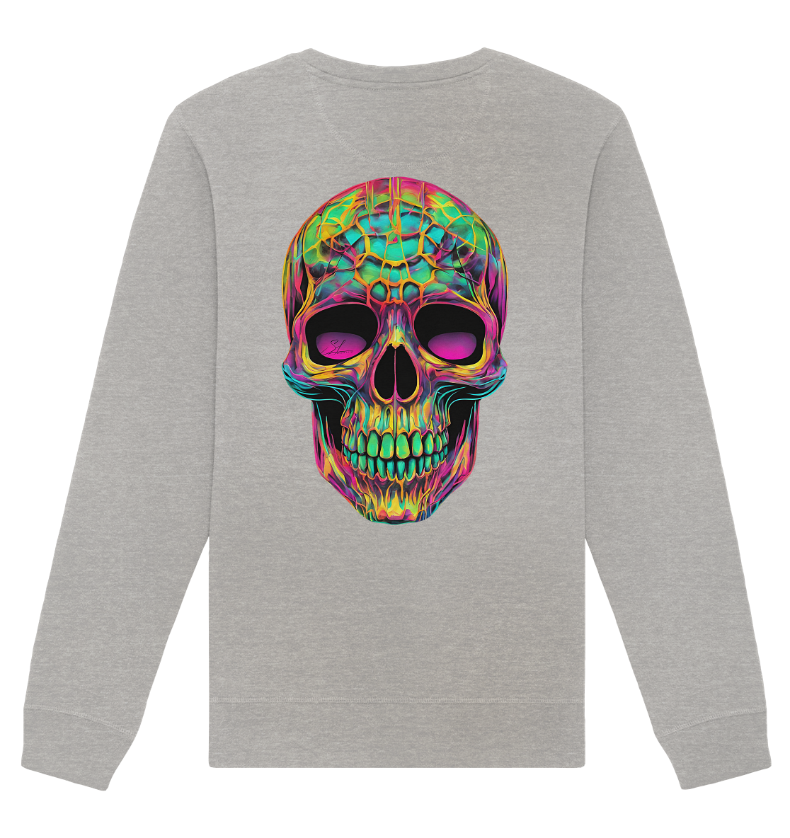 Sweat-shirt unisexe bio motif crâne psychédélique