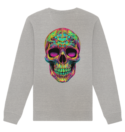 Sweat-shirt unisexe bio motif crâne psychédélique