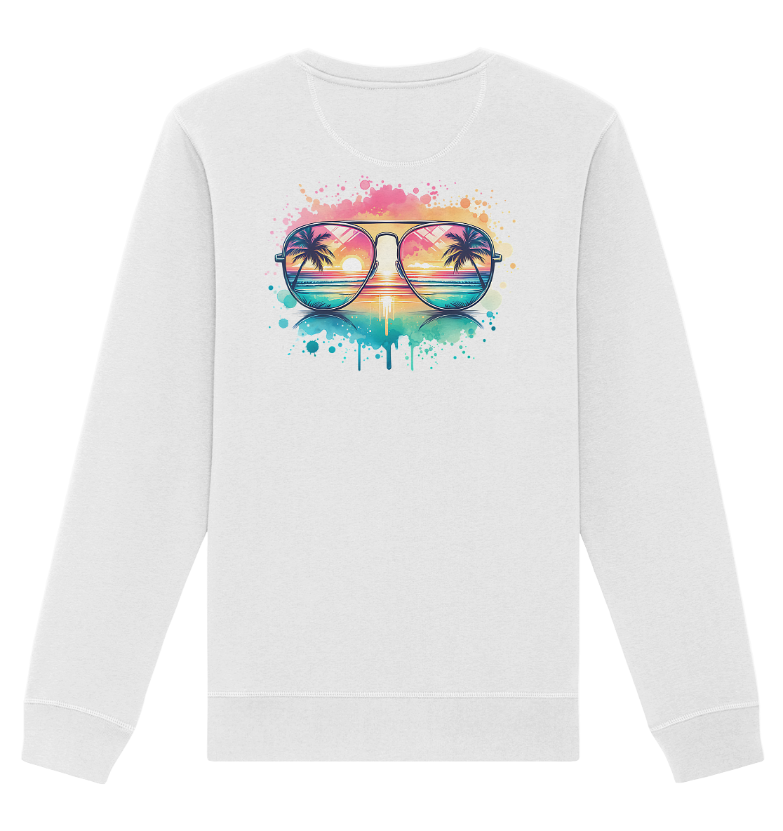 Tropical Sunset Glasses - Organic Unisex Sweatshirt