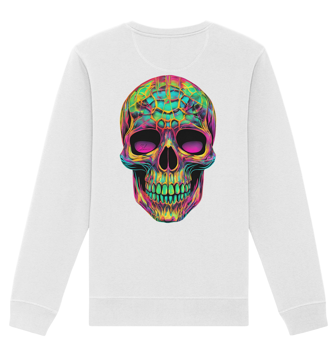 Sweat-shirt unisexe bio motif crâne psychédélique