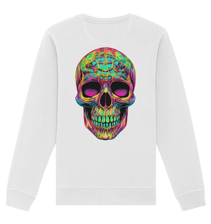 Sweat-shirt unisexe bio motif crâne psychédélique