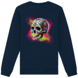 Sweat-shirt bio à motif tête de mort florale