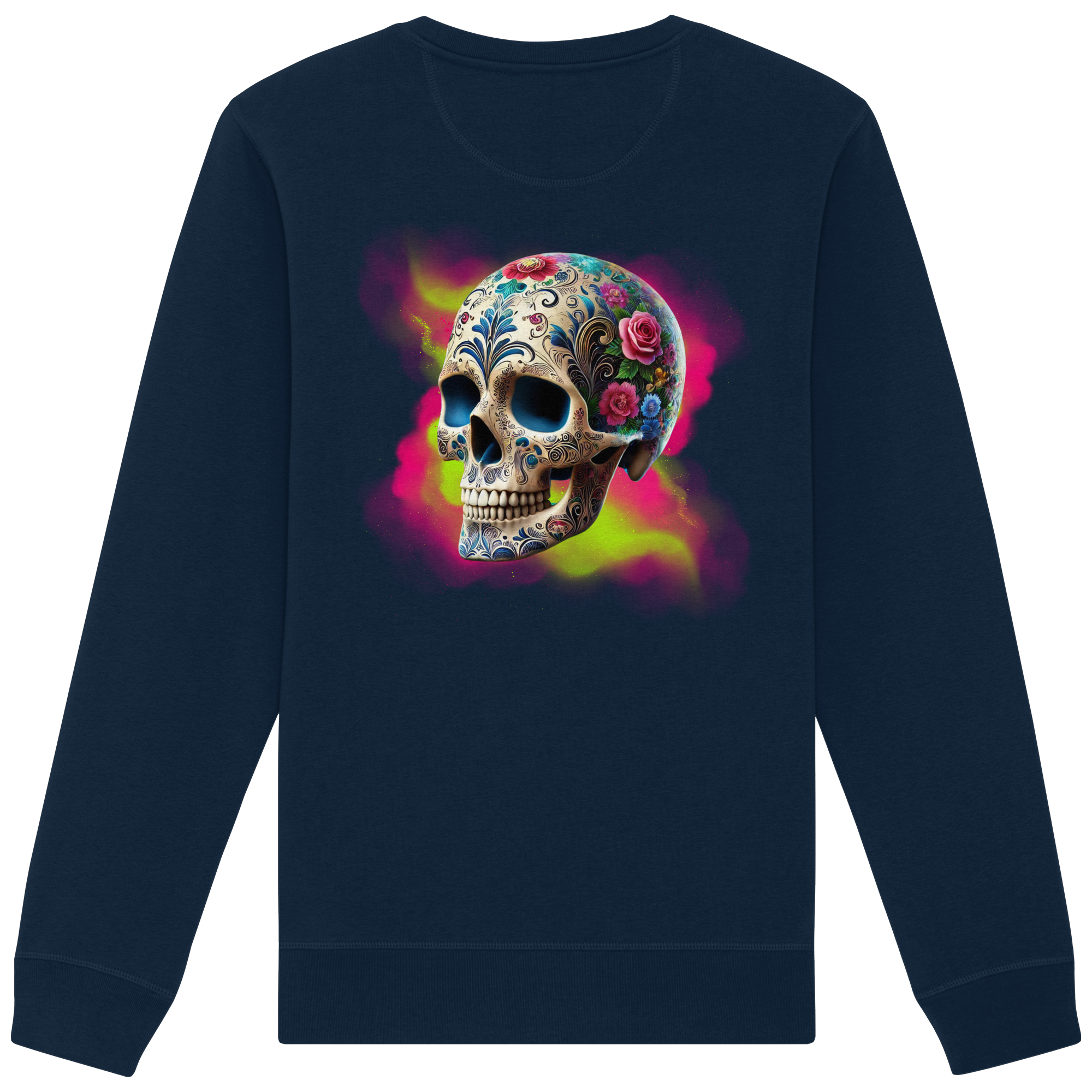 Sweat-shirt bio à motif tête de mort florale