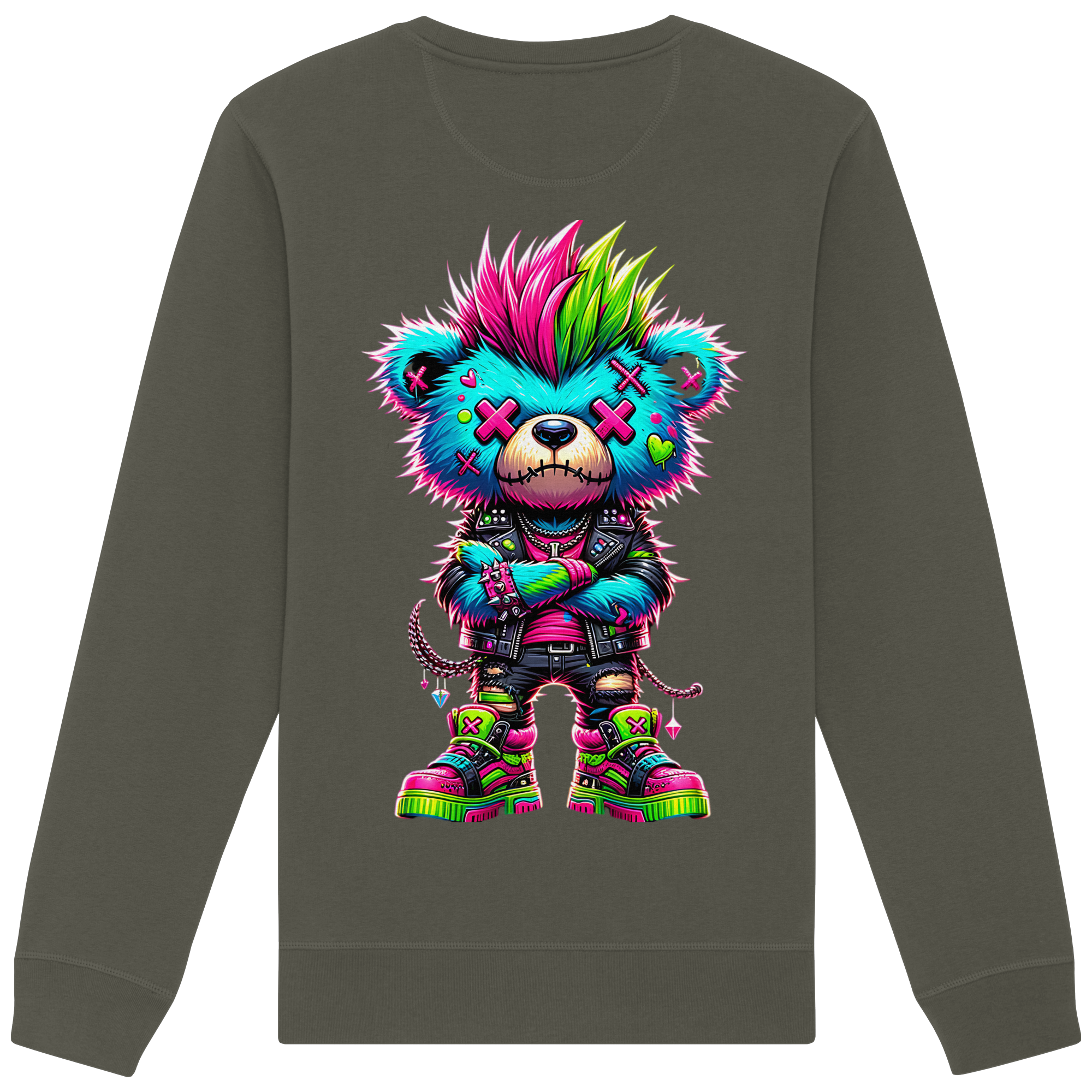 Punk Neon Teddy - Organic Sweatshirt