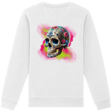Sweat-shirt bio à motif tête de mort florale