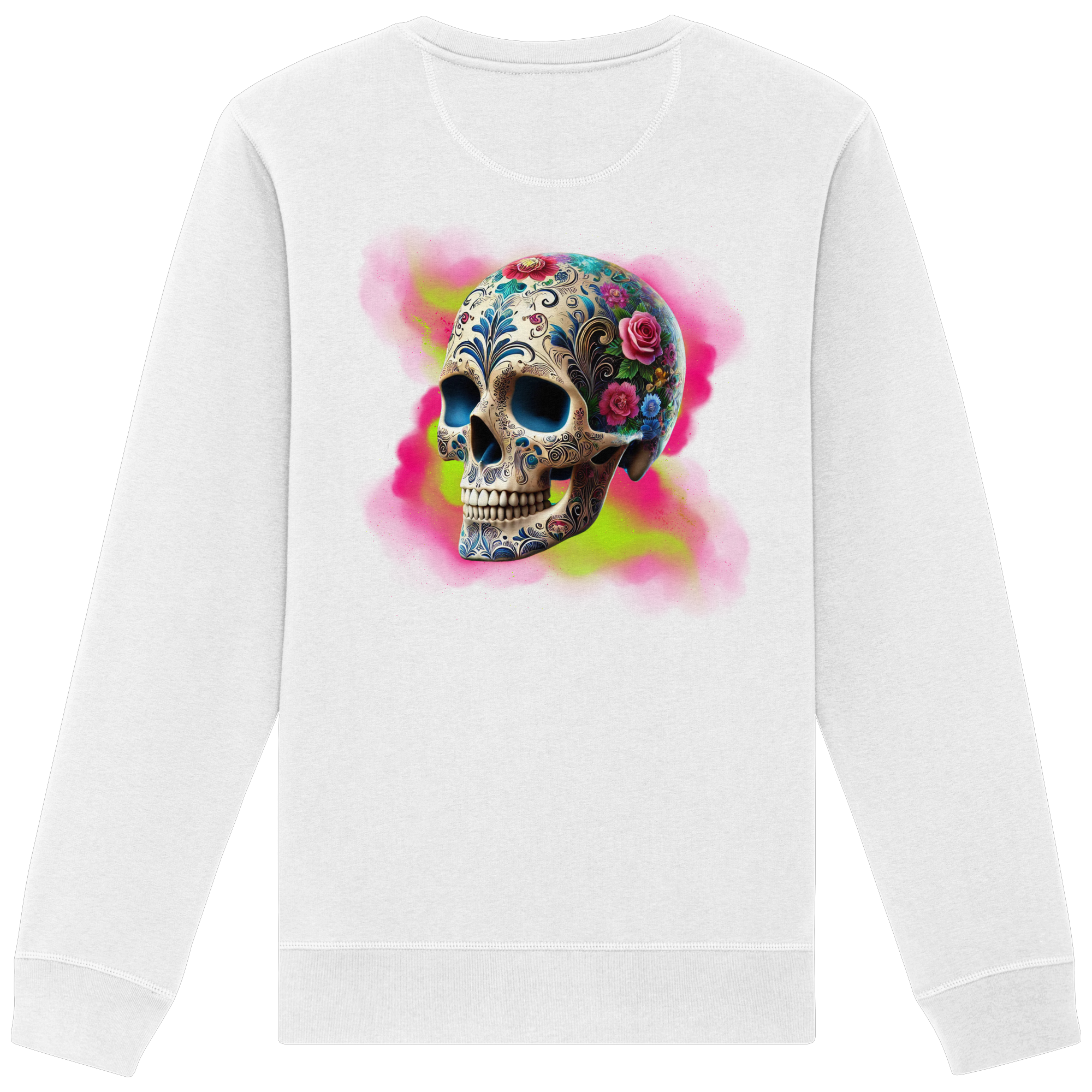 Sweat-shirt bio à motif tête de mort florale