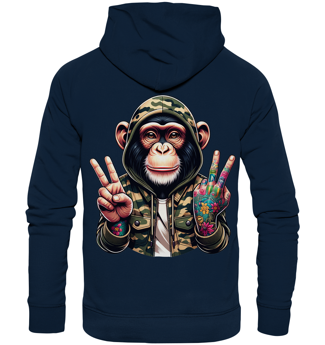 Jungle Ink Monkey - Organic Fashion Hoodie 