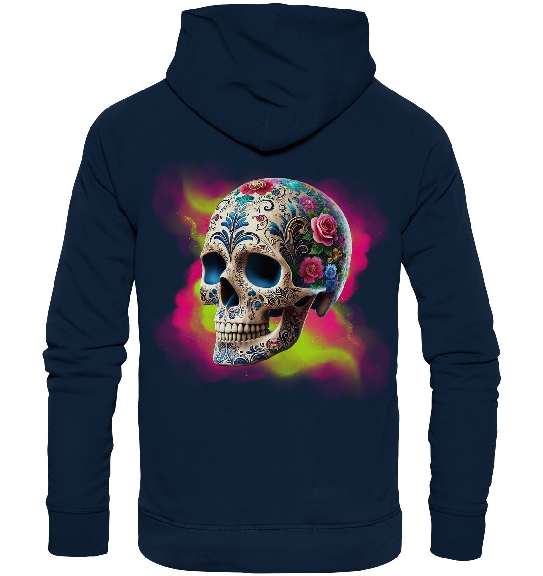 Floral Skull - Organic Fashion Hoodie 