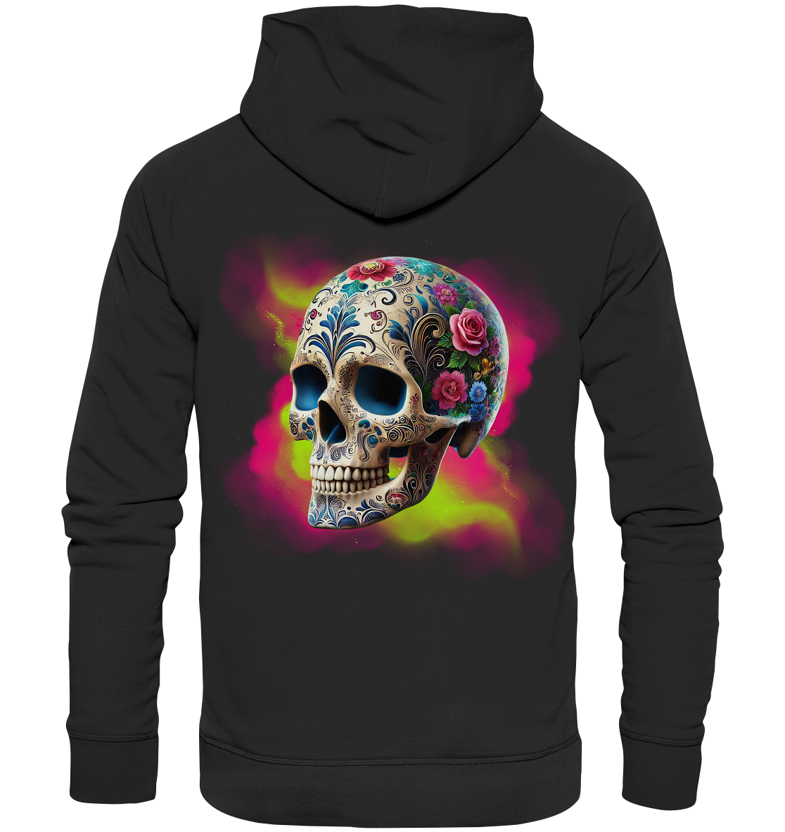 Floral Skull - Organic Fashion Hoodie 