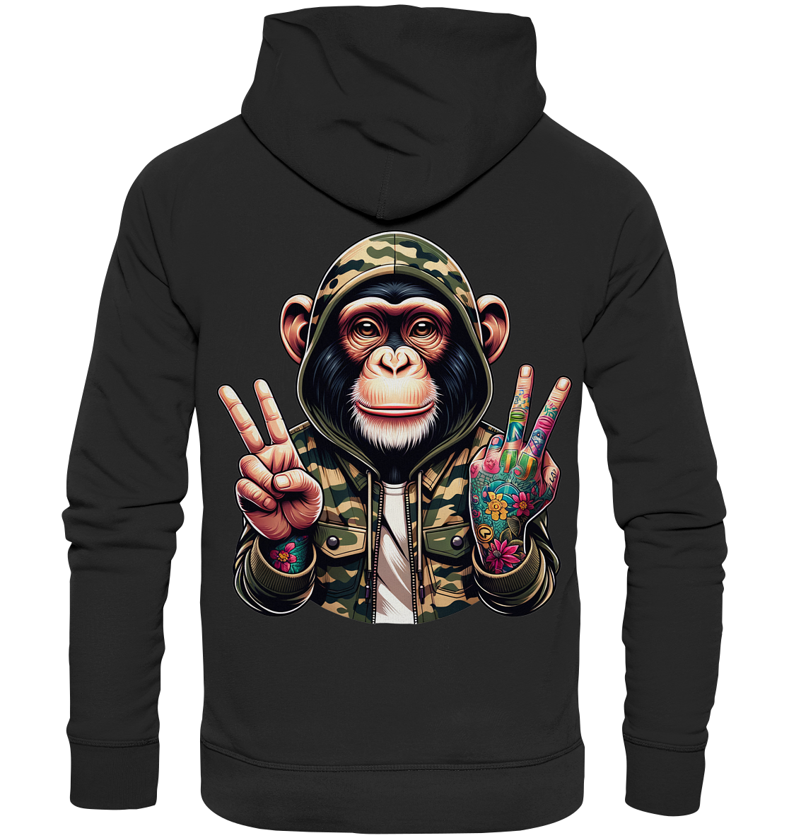 Jungle Ink Monkey - Organic Fashion Hoodie 