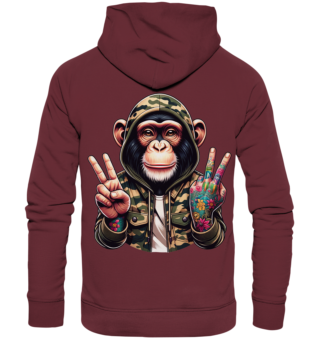 Jungle Ink Monkey - Organic Fashion Hoodie 