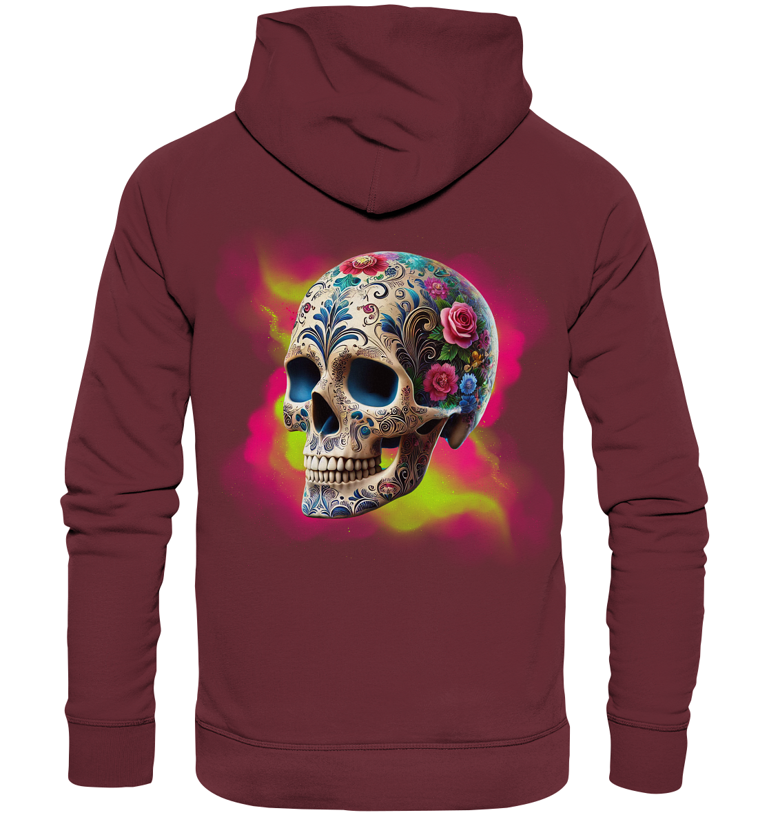 Floral Skull - Organic Fashion Hoodie 