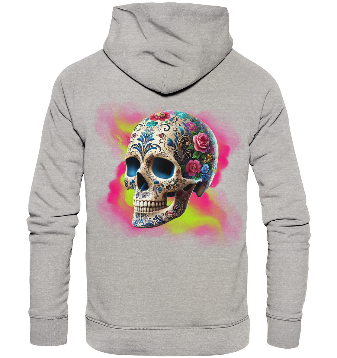 Floral Skull - Organic Fashion Hoodie 