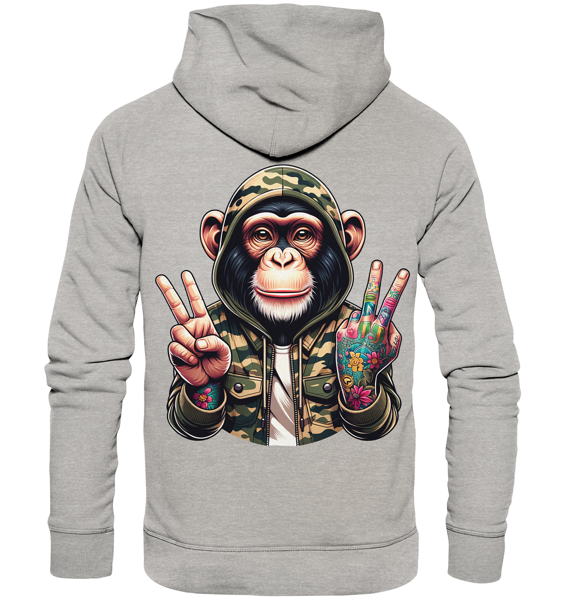 Jungle Ink Monkey - Organic Fashion Hoodie 