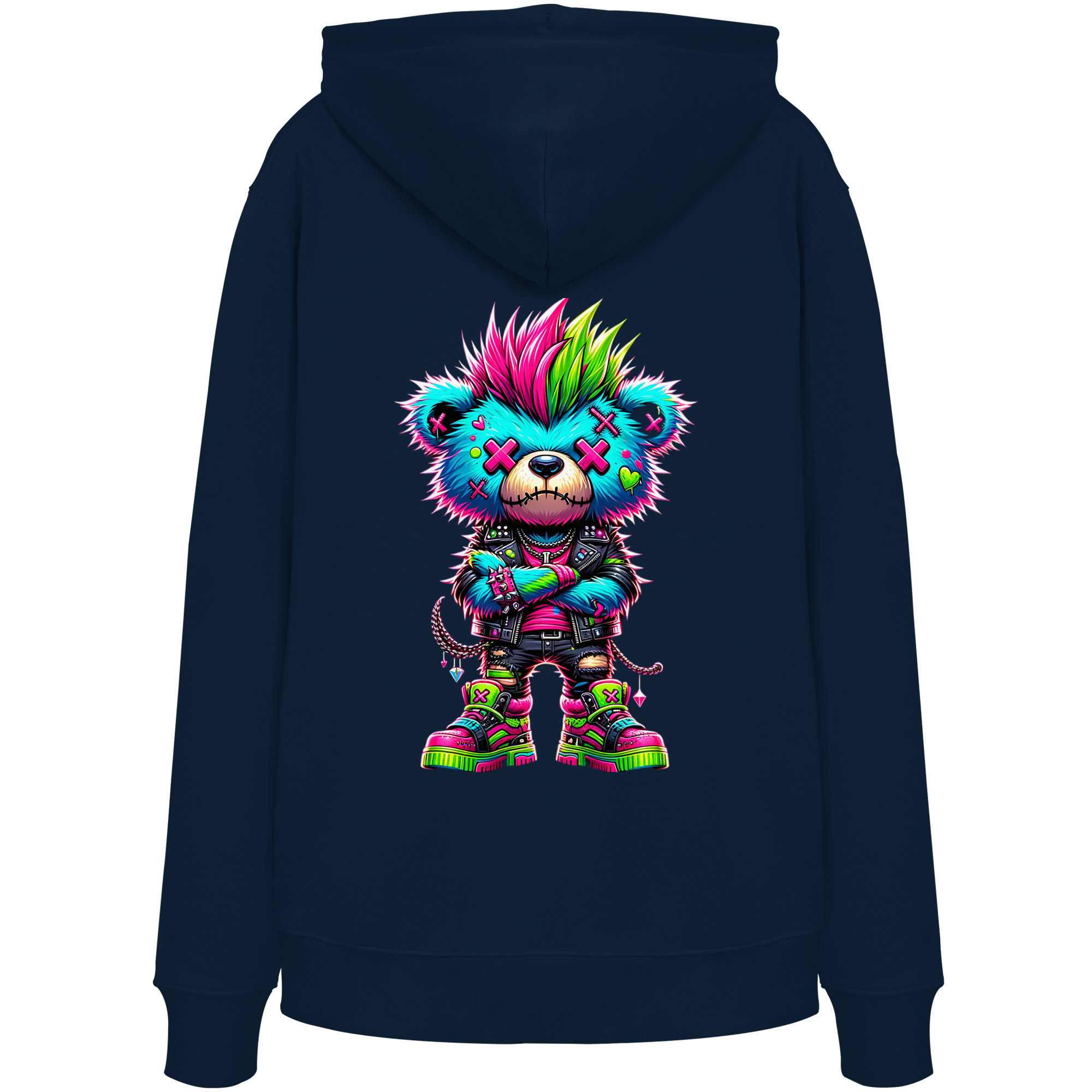 Punk Neon Teddy - Organic Hoodie