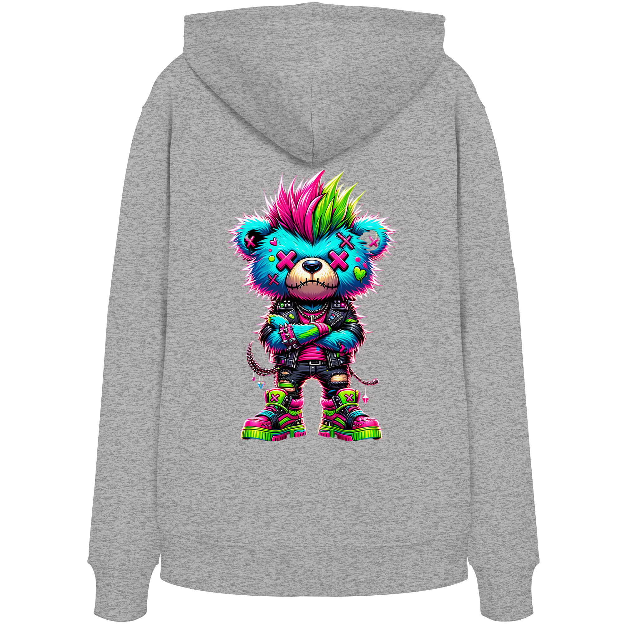 Punk Neon Teddy - Organic Hoodie