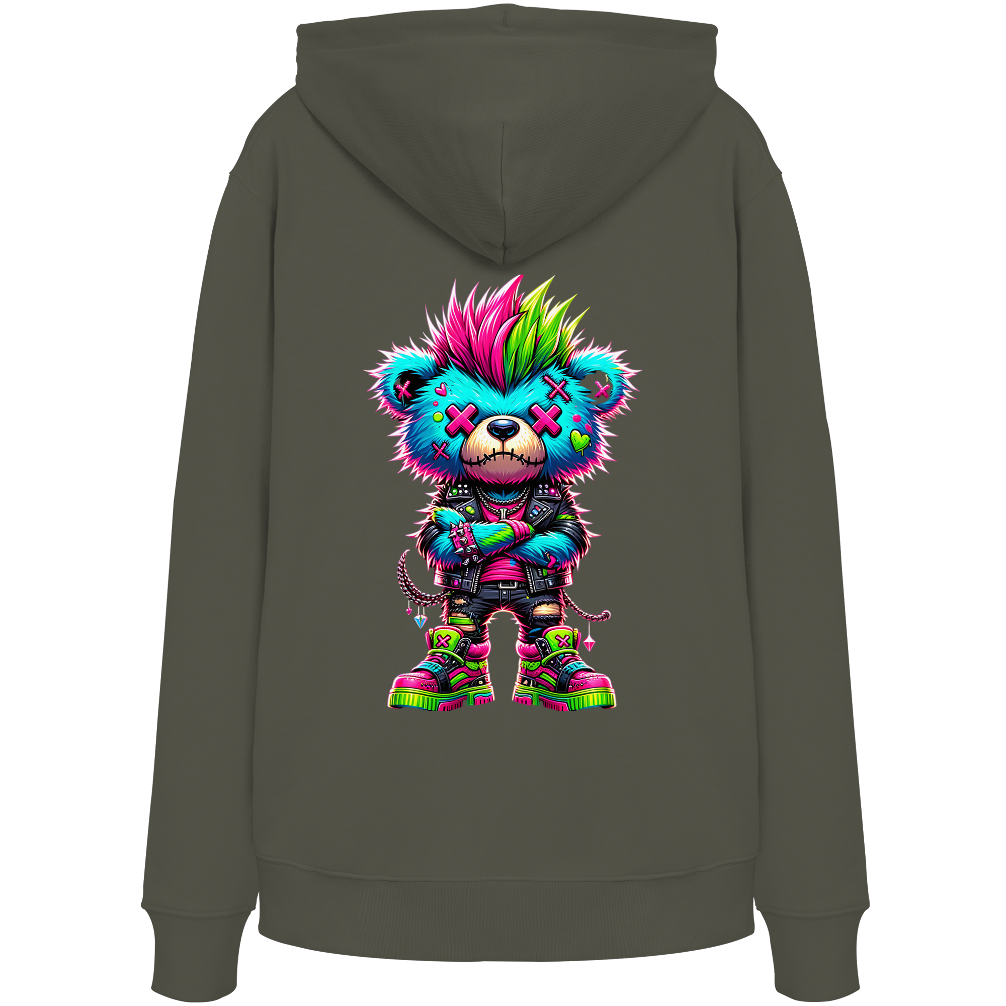 Punk Neon Teddy - Organic Hoodie