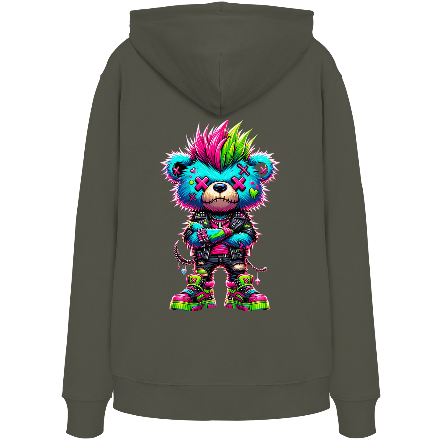 Punk Neon Teddy - Organic Hoodie