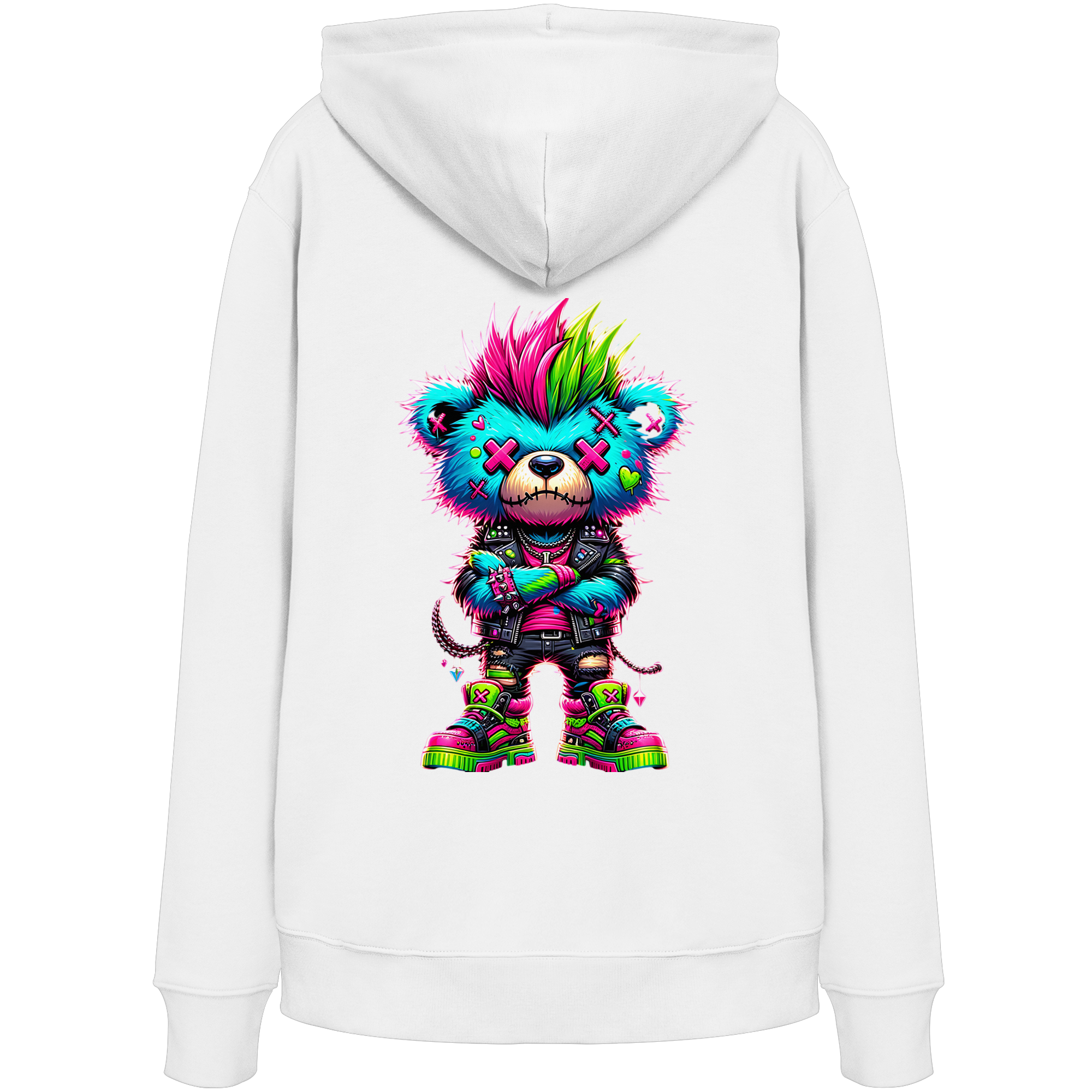 Punk Neon Teddy - Organic Hoodie
