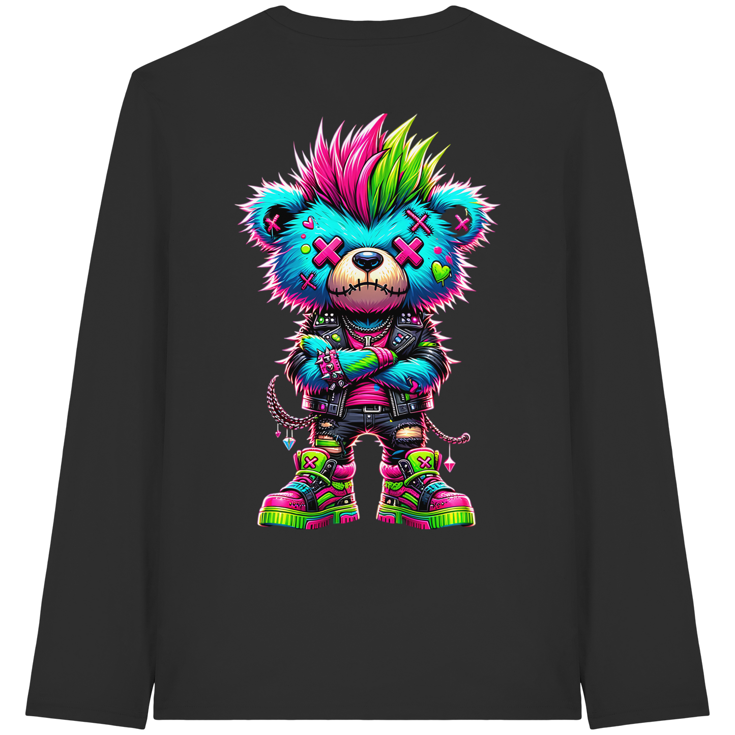 Punk Neon Teddy - Organic Longsleeve