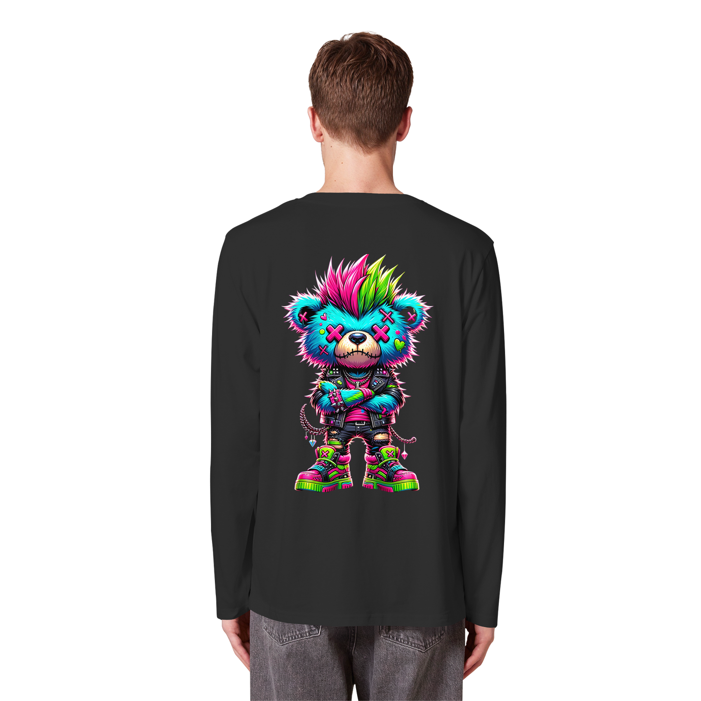 Punk Neon Teddy - Organic Longsleeve