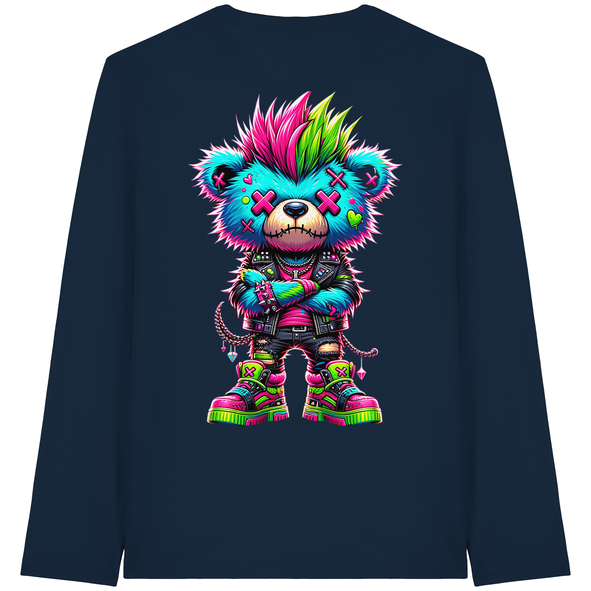 Punk Neon Teddy - Organic Longsleeve