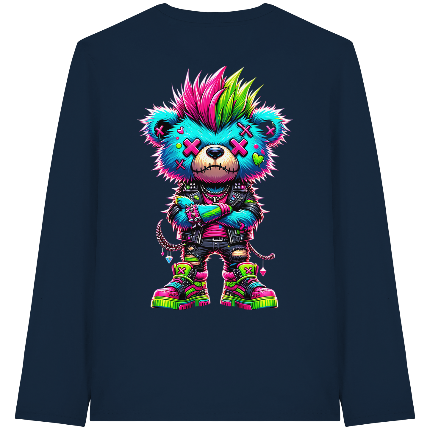Punk Neon Teddy - Organic Longsleeve