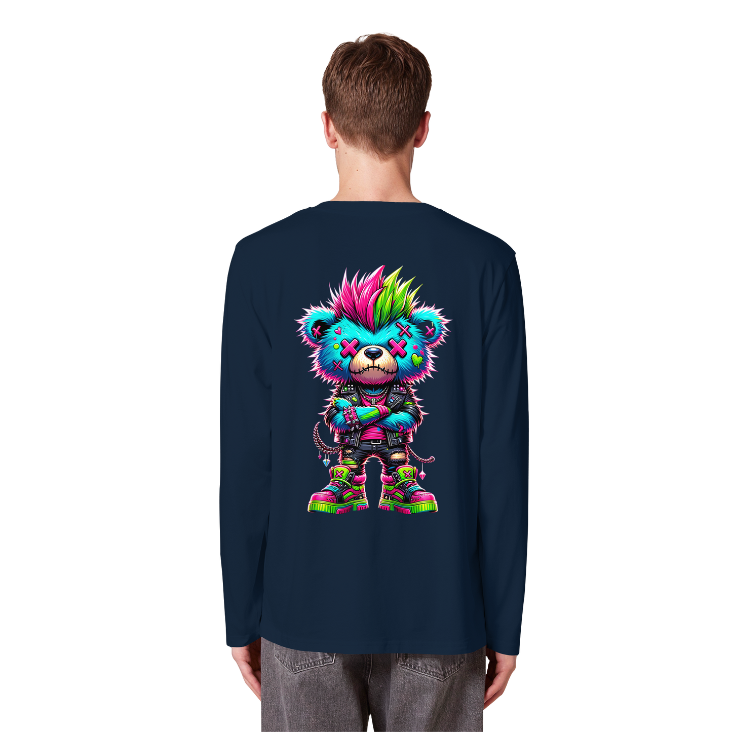 Punk Neon Teddy - Organic Longsleeve