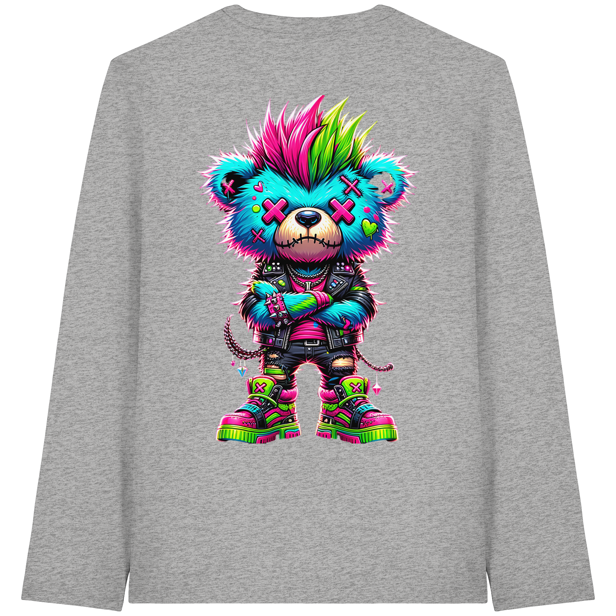 Punk Neon Teddy - Organic Longsleeve