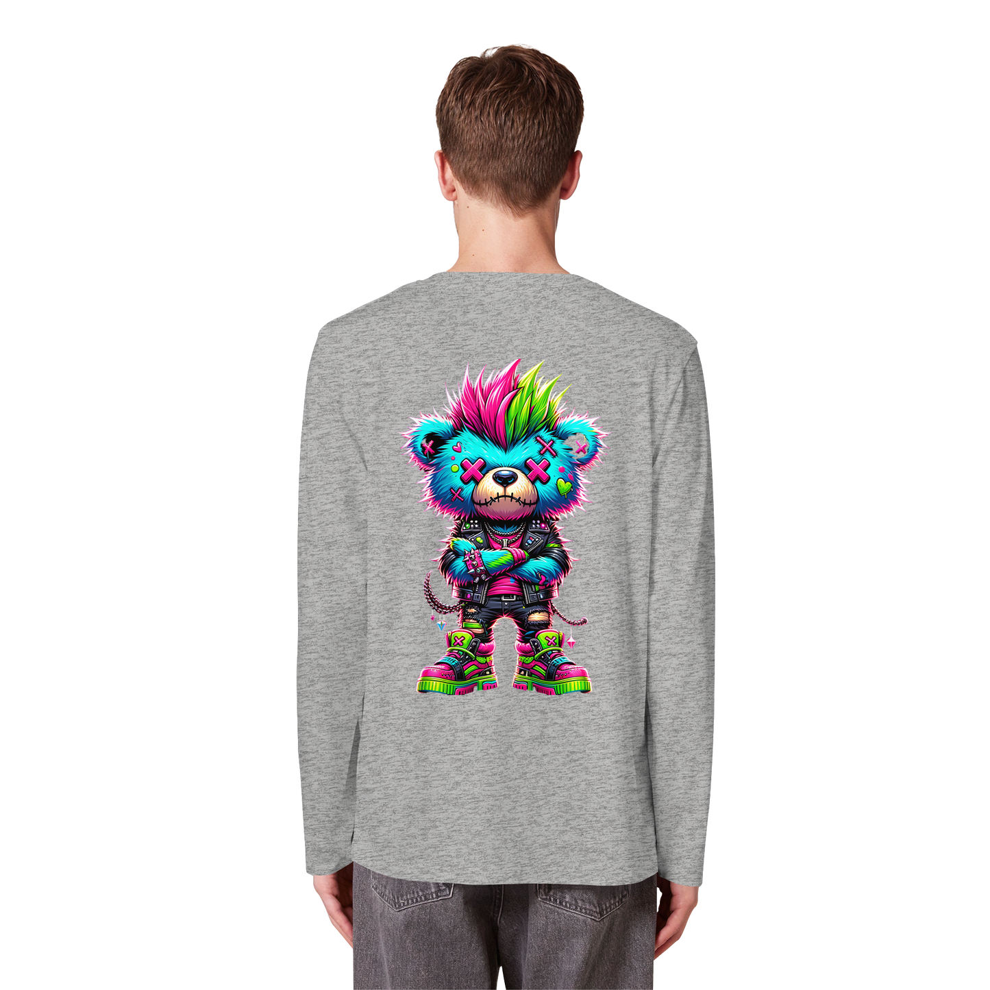 Punk Neon Teddy - Organic Longsleeve