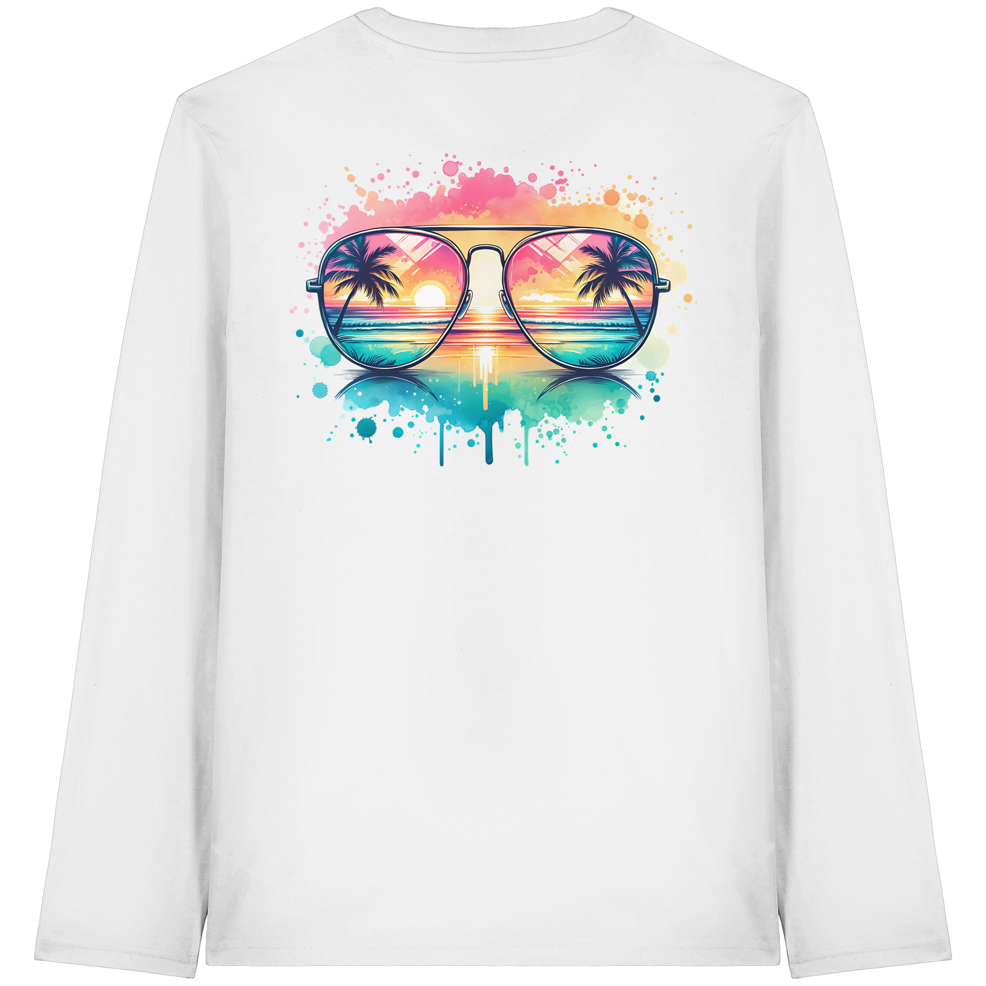 Tropical Sunset Glasses - Organic Longsleeve